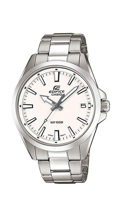 Мужские часы Casio Edifice EFV-100D-7A, механизм кварцевый, циферблат серебристый, браслет нержавеющая сталь — Изображение 1