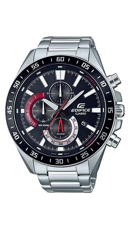 Мужские часы Casio Edifice EFV-620D-1A4, механизм кварцевый хронограф, циферблат , браслет стальной браслет — Изображение 1