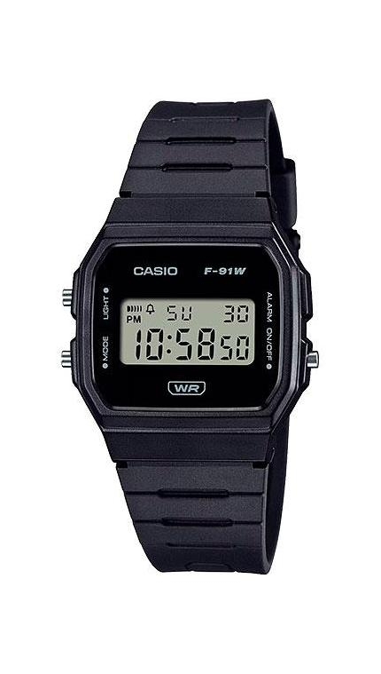 Унисекс часы Casio Vintage F-91WB-1A, механизм электронные, циферблат , браслет пластиковый ремешок — Изображение 1