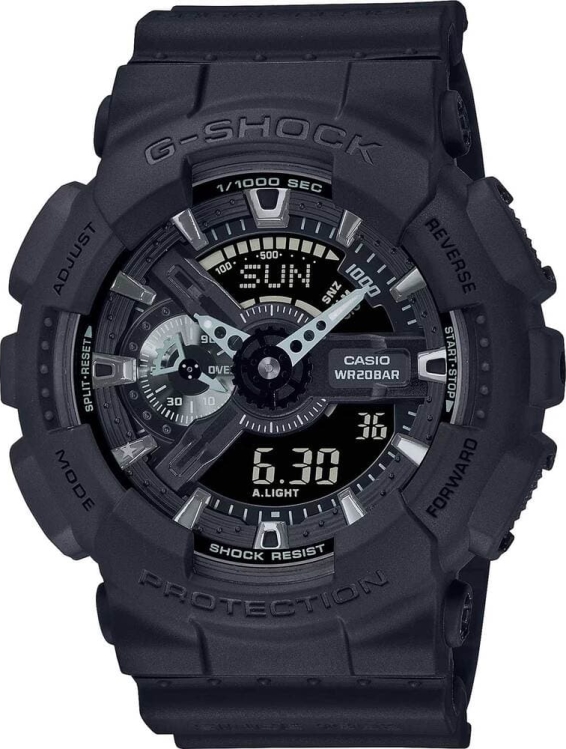 Мужские часы Casio G-Shock GA-114RE-1A, механизм кварцевый, циферблат черный, браслет каучук — Изображение 1
