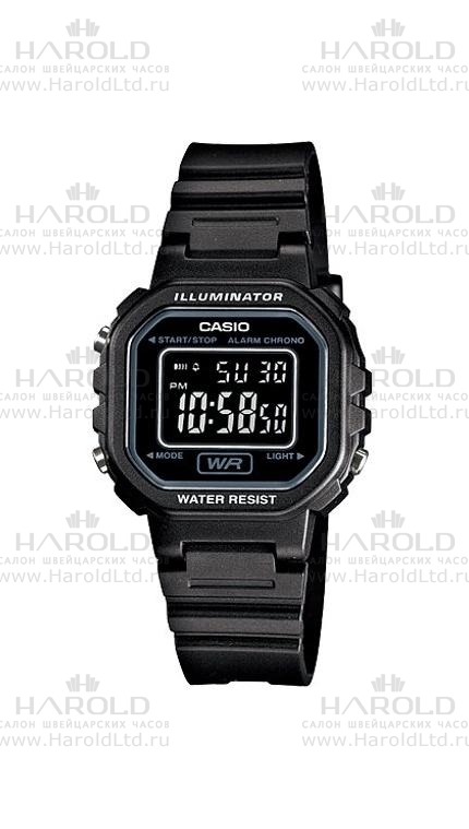 Женские часы Casio Futurist LA-20WH-1B, механизм электронные, циферблат , браслет пластиковый ремешок — Изображение 1
