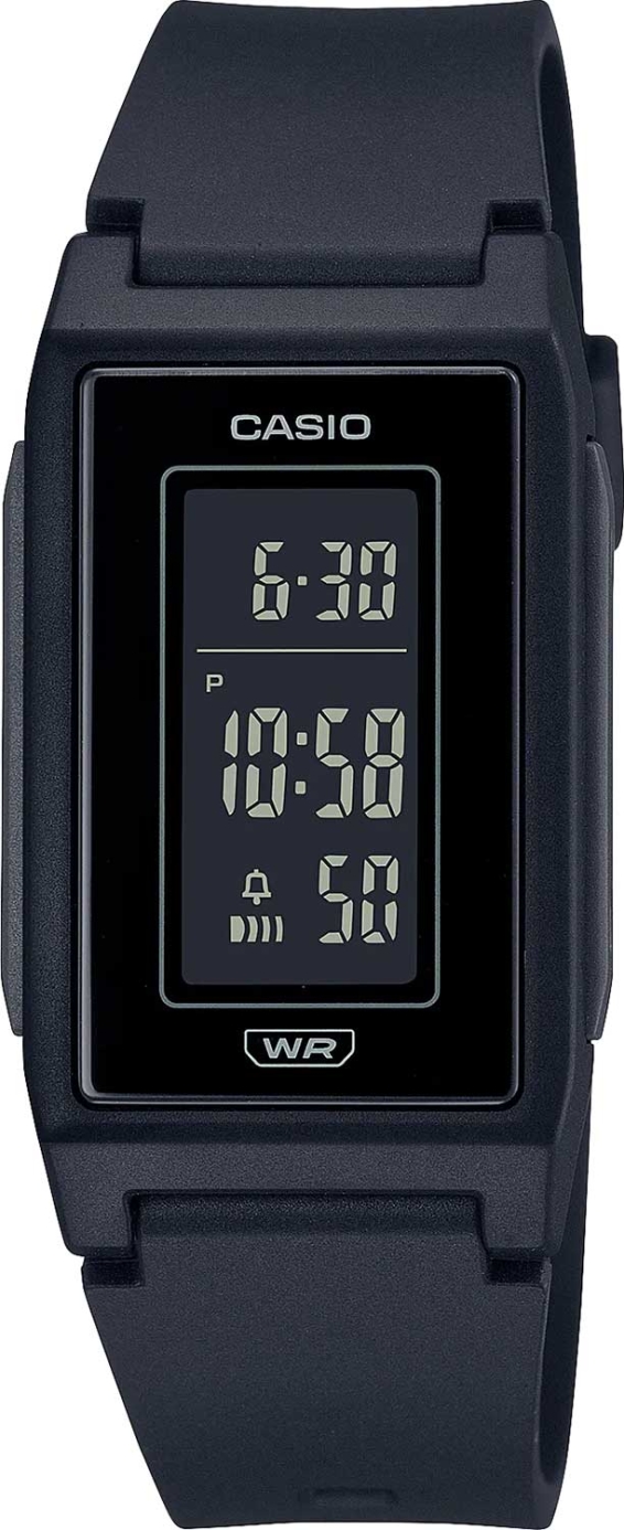 Женские часы Casio Casio Collection LF-10WH-1, механизм кварцевый, циферблат черный, браслет пластиковый — Изображение 1