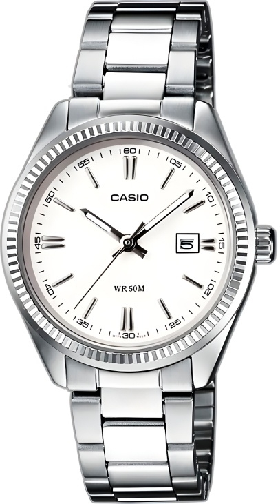 Женские часы Casio Casio Collection LTP-1302D-7A1, механизм кварцевый, циферблат белый, браслет нержавеющая сталь — Изображение 1