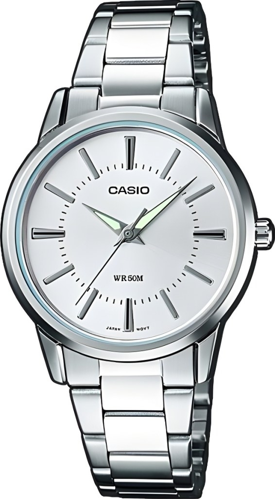 Женские часы Casio Casio Collection LTP-1303D-7A, механизм кварцевый, циферблат серебристый, браслет нержавеющая сталь — Изображение 1