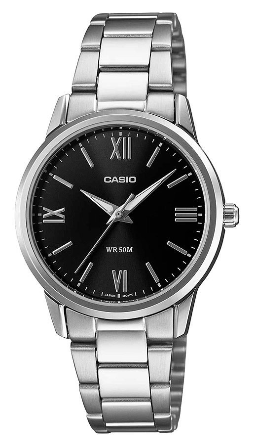 Женские часы Casio Casio Collection LTP-1303DD-1A, механизм кварцевый, циферблат черный, браслет нержавеющая сталь — Изображение 1