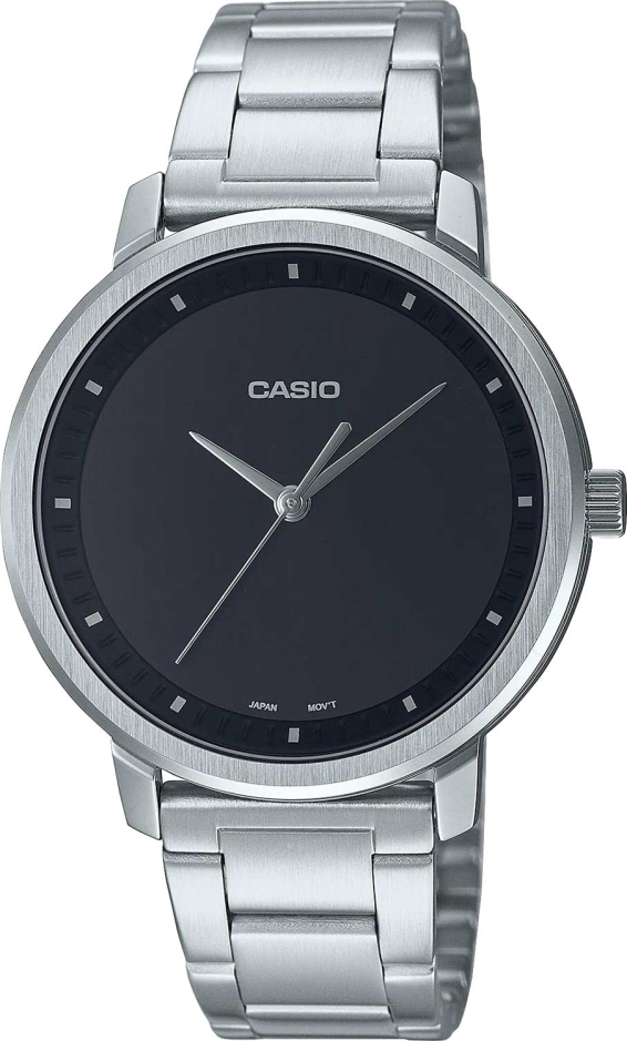 Женские часы Casio Analog LTP-B115D-1E, механизм кварцевый, циферблат черный, браслет нержавеющая сталь — Изображение 1