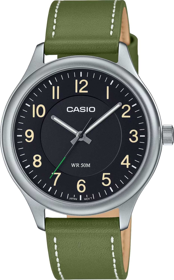Мужские часы Casio Casio Collection MTP-B160L-1B1, механизм кварцевый, циферблат черный, браслет кожа — Изображение 1