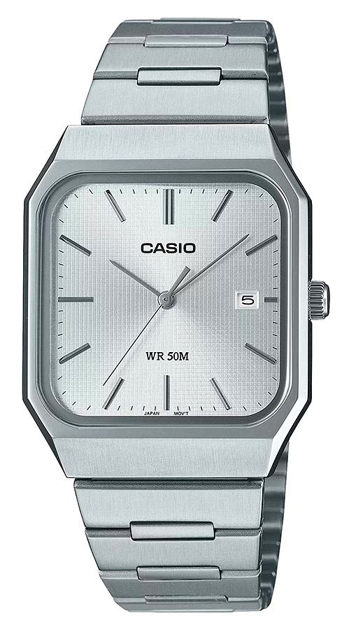 Мужские часы Casio Casio Collection MTP-B185D-7A, механизм кварцевый, циферблат серебристый, браслет нержавеющая сталь — Изображение 1