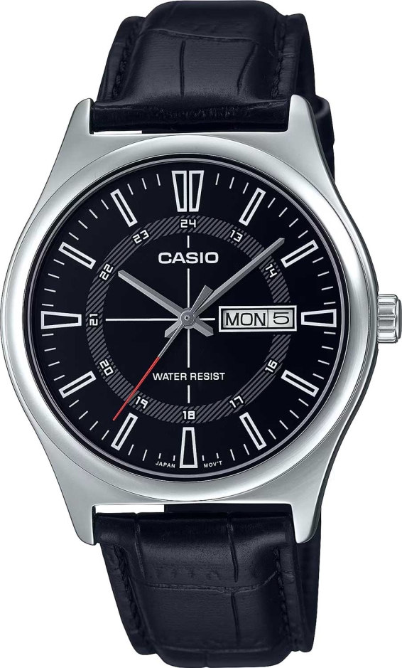 Мужские часы Casio Casio Collection MTP-V006L-1C, механизм кварцевый, циферблат черный, браслет кожа — Изображение 1