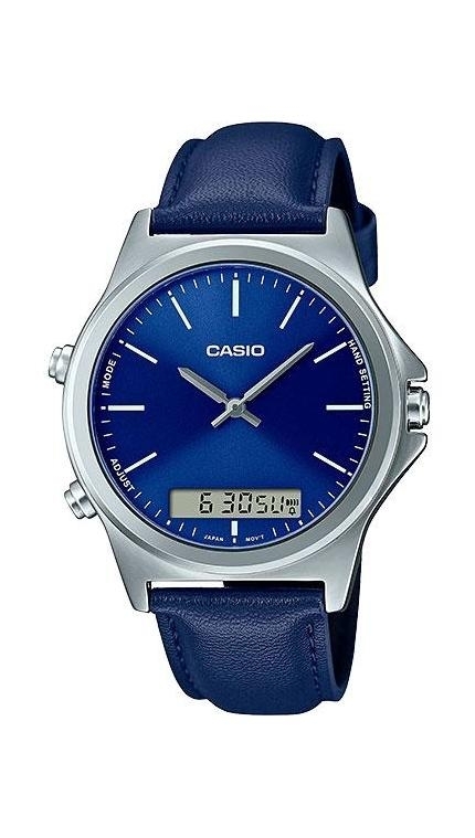 Мужские кварцевый + электронный часы Casio Casio Collection MTP-VC01L-2E  кожа — Изображение 1