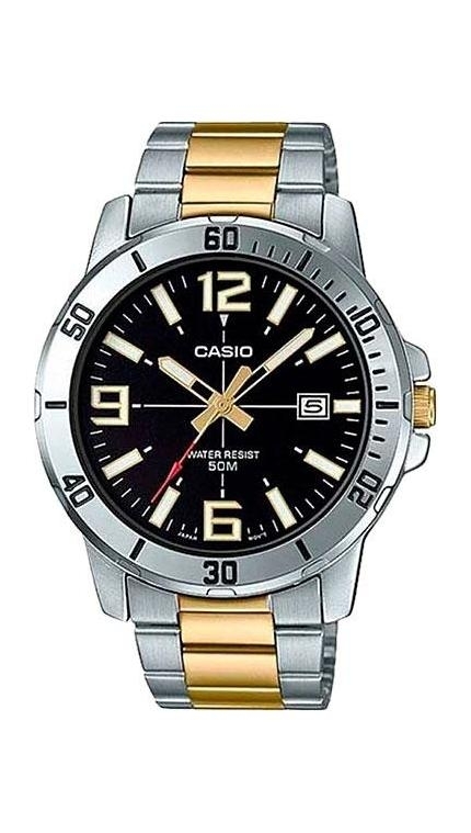 Мужские часы Casio Casio Collection MTP-VD01SG-1B, механизм кварцевый, циферблат , браслет браслет сталь + pvd — Изображение 1