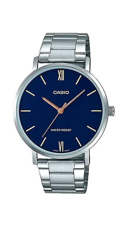 Мужские часы Casio Casio Collection MTP-VT01D-2B, механизм кварцевый, циферблат , браслет сталь — Изображение 1
