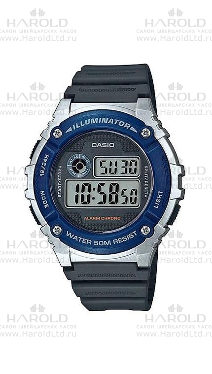 Женские часы Casio Standart Digital W-216H-2A, механизм электронные, циферблат , браслет пластик — Изображение 1