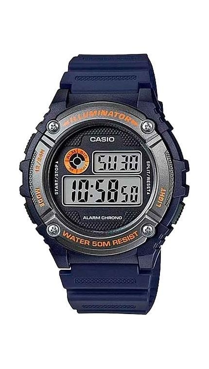 Мужские часы Casio Casio Collection W-216H-2B, механизм электронные, циферблат , браслет пластиковый ремешок — Изображение 1