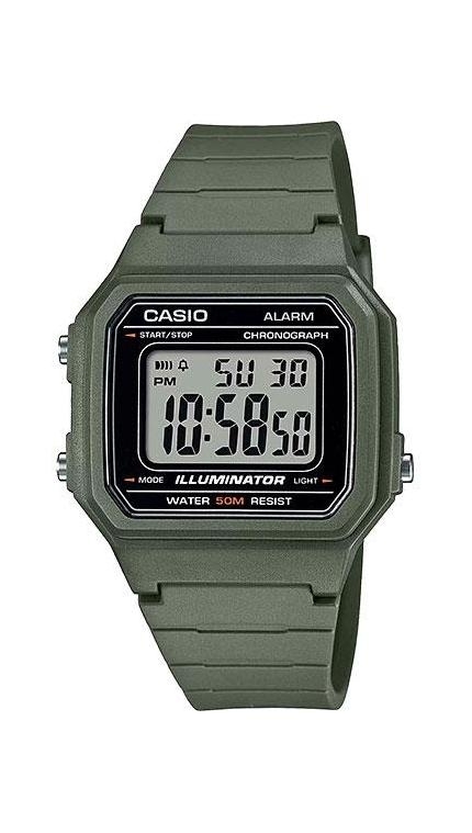 Мужские часы Casio Casio Collection W-217H-3A, механизм электронные, циферблат , браслет пластиковый ремешок — Изображение 1
