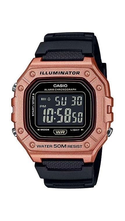 Мужские часы Casio Casio Collection W-218HM-5B, механизм электронные, циферблат , браслет пластиковый ремешок — Изображение 1