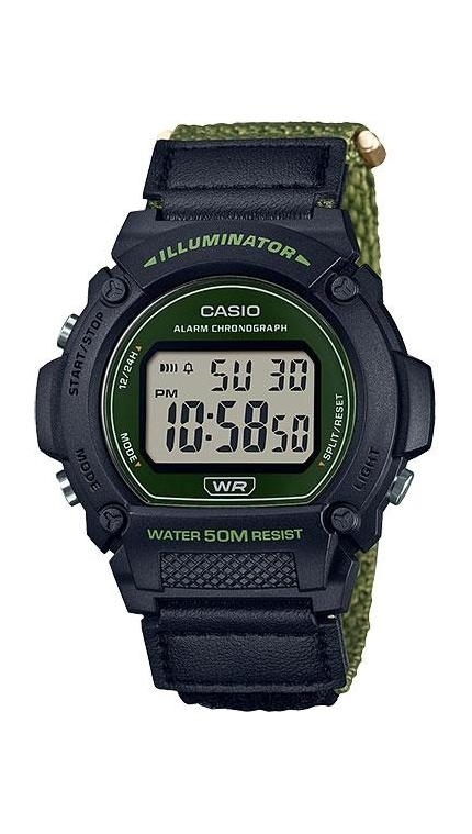 Мужские часы Casio Casio Collection W-219HB-3A, механизм электронные, циферблат , браслет тканевый ремешок — Изображение 1