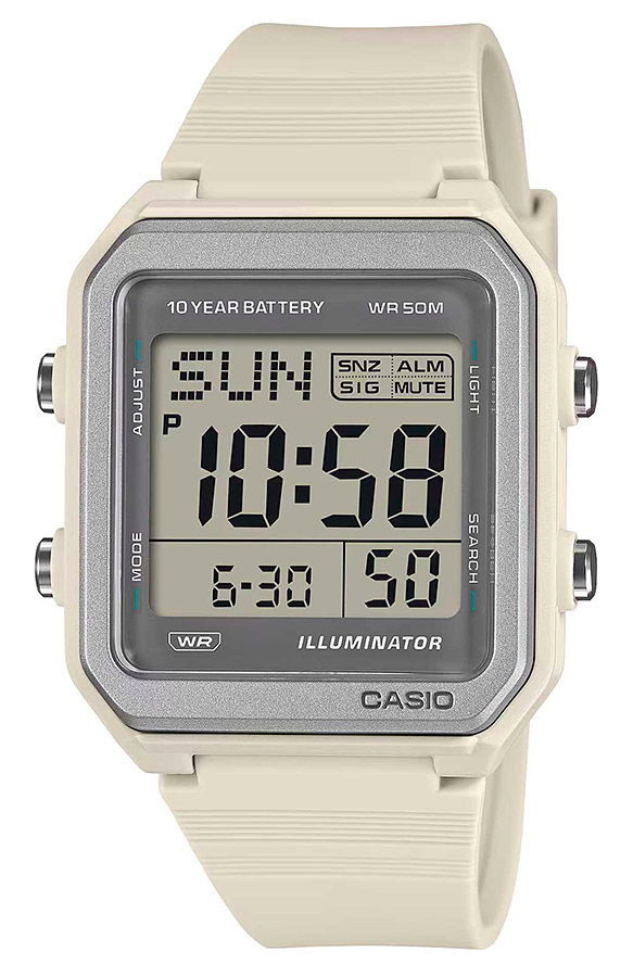 Унисекс часы Casio Casio Collection W-221H-8A, механизм электронный, циферблат серый, браслет пластик — Изображение 1