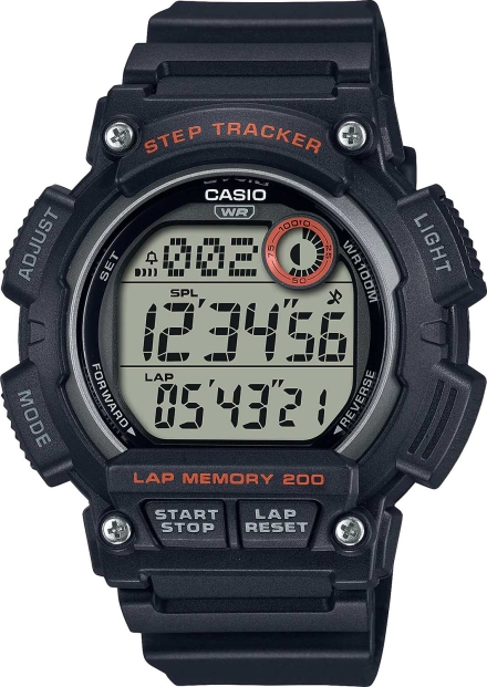 Мужские часы Casio Digital WS-2100H-1A, механизм кварцевый, циферблат серый, браслет пластик — Изображение 1