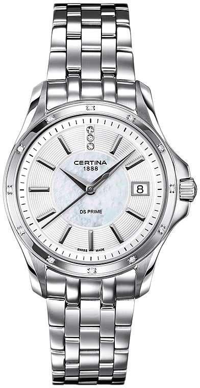 Женские часы Certina DS Prime C004.210.61.116.00, механизм кварцевый, циферблат серебристый, браслет нержавеющая сталь — Изображение 1