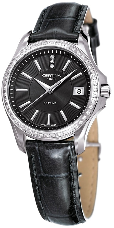 Женские кварцевый часы Certina DS Prime C004.210.66.056.00 черный кожа — Изображение 2