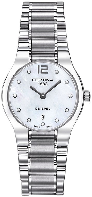 Женские часы Certina DS Spel C012.209.11.116.00, механизм кварцевый, циферблат белый, браслет нержавеющая сталь — Изображение 1