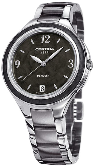 Женские часы Certina DS Queen C018.210.11.057.00, механизм кварцевый, циферблат черный, браслет нержавеющая сталь — Изображение 2