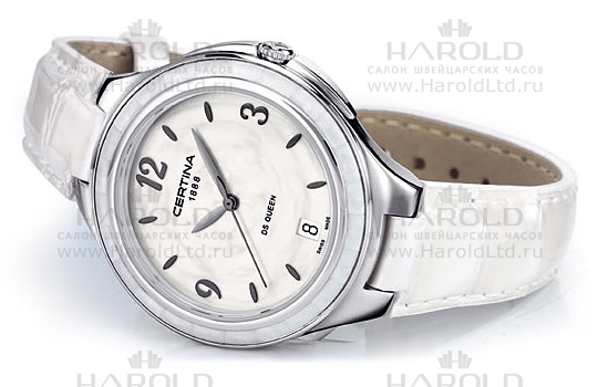 Женские кварцевый часы Certina DS Queen C018.210.16.017.00 белый кожа — Изображение 2