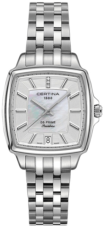 Женские часы Certina DS Prime C028.310.11.116.00, механизм кварцевый, циферблат серебристый, браслет нержавеющая сталь — Изображение 1