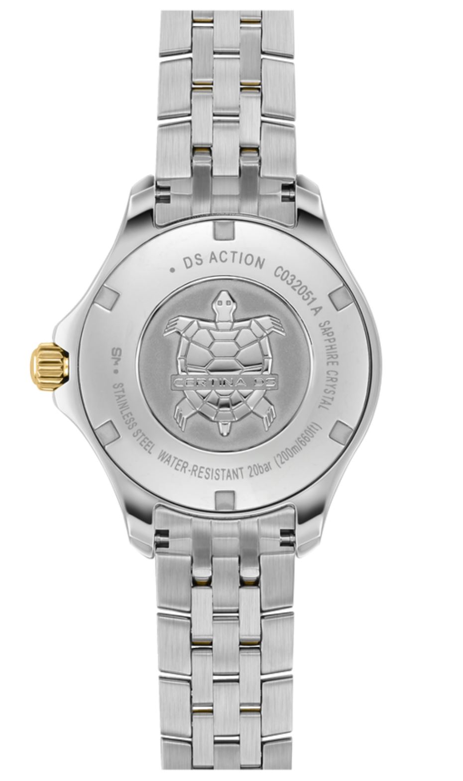 Женские кварцевый часы Certina DS Action C032.051.22.126.01 черный нержавеющая сталь + pvd — Изображение 2