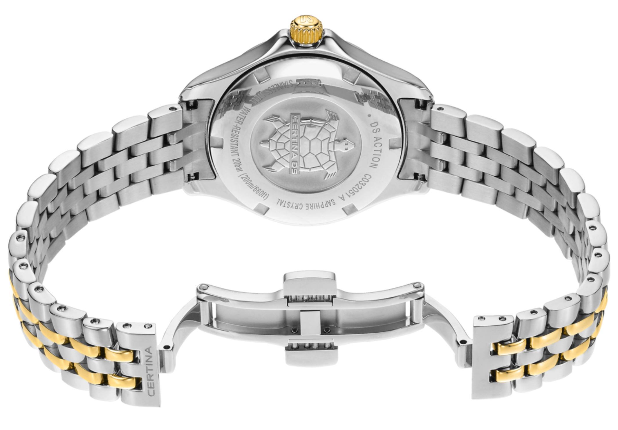 Женские кварцевый часы Certina DS Action C032.051.22.126.01 черный нержавеющая сталь + pvd — Изображение 3