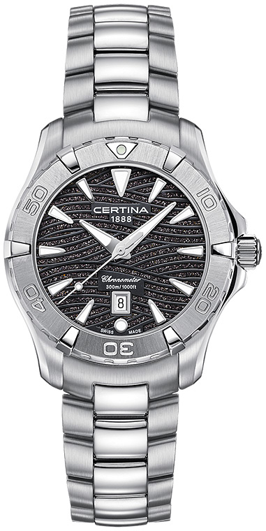Женские кварцевый хронометр часы Certina DS Action C032.251.11.051.09 черный нержавеющая сталь — Изображение 1