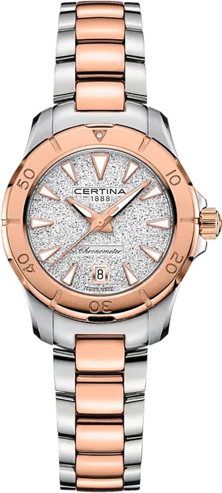 Женские часы Certina Aqua C032.951.22.031.00, механизм кварцевый, циферблат серебристый, браслет нержавеющая сталь — Изображение 1