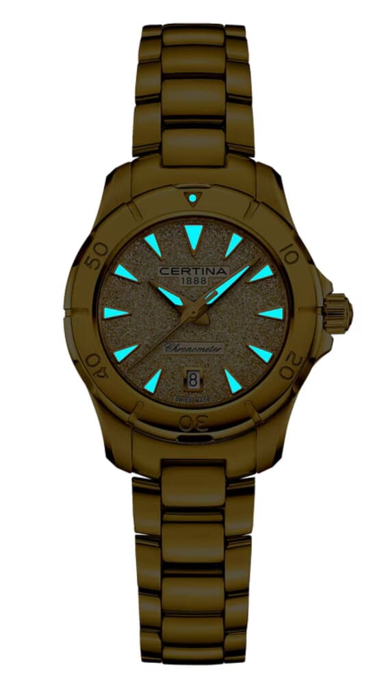 Женские кварцевый часы Certina DS Action C032.951.33.361.00 золотистый нержавеющая сталь + pvd — Изображение 5
