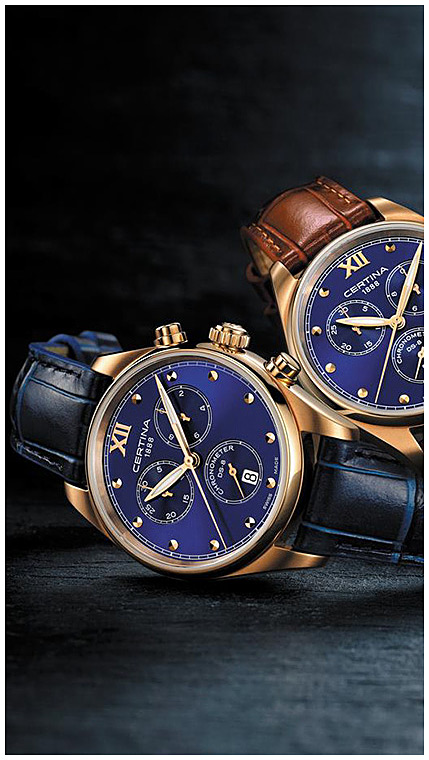 Женские кварцевый хронометр часы Certina DS 8 C033.234.36.048.00 синий кожа — Изображение 2