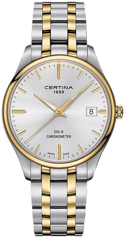 Мужские кварцевый хронометр часы Certina DS 8 C033.451.22.031.00 серебристый нержавеющая сталь + pvd — Изображение 1
