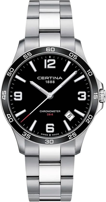 Мужские часы Certina Urban C033.851.11.057.00, механизм кварцевый, циферблат черный, браслет нержавеющая сталь — Изображение 1