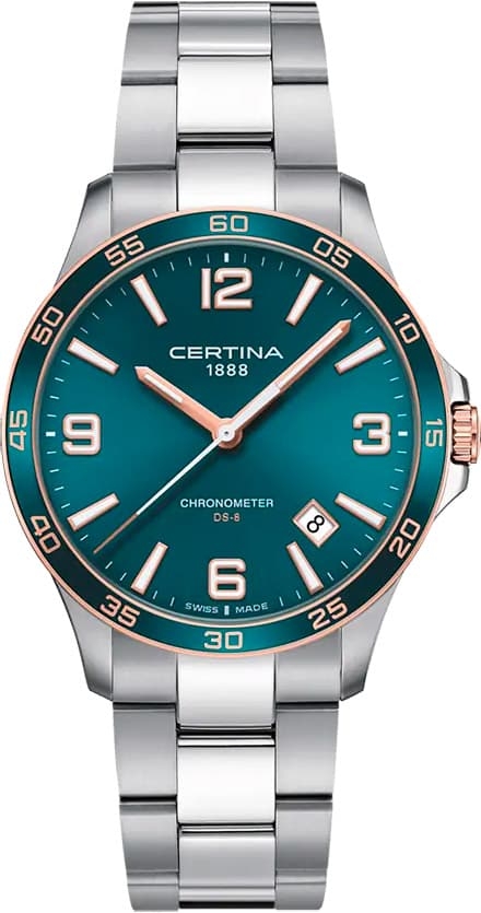 Мужские часы Certina Urban C033.851.21.097.00, механизм кварцевый, циферблат зеленый, браслет нержавеющая сталь — Изображение 1