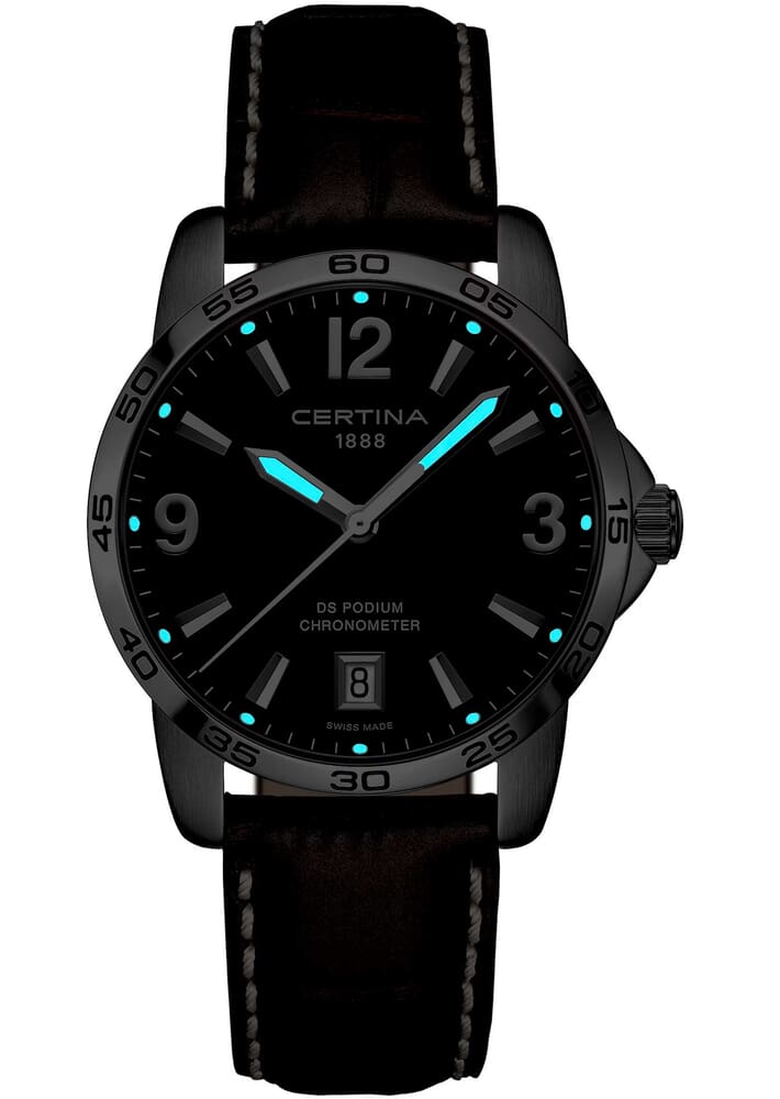 Мужские кварцевый часы Certina DS Podium C034.451.16.057.00 черный кожа — Изображение 2