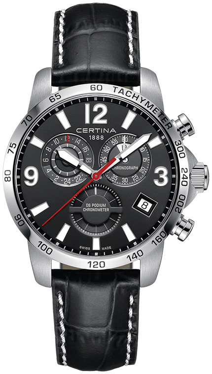 Мужские кварцевый хронометр часы Certina DS Podium C034.654.16.057.00 черный кожа — Изображение 1