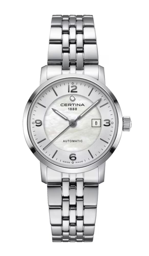 Женские механический с автоподзаводом часы Certina DS Caimano C035.007.11.117.00 белый нержавеющая сталь — Изображение 1