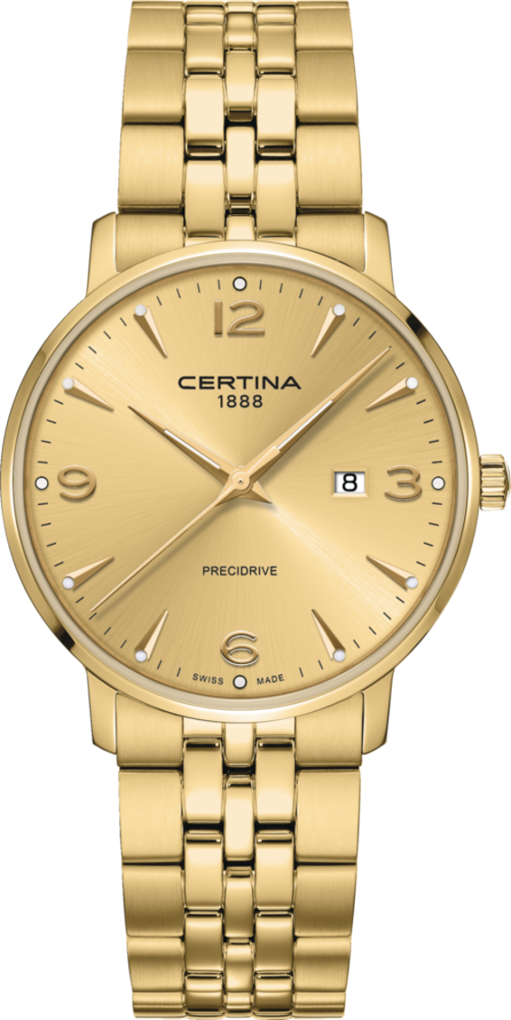 Мужские кварцевый часы Certina DS Caimano C035.410.33.367.00 золотистый нержавеющая сталь — Изображение 1
