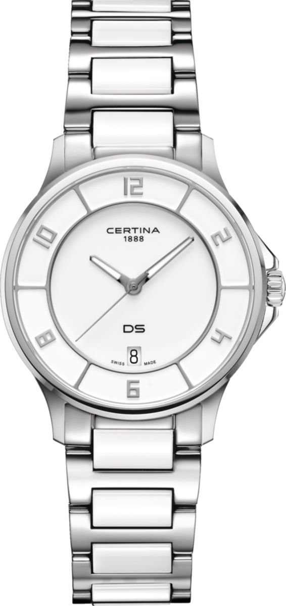Женские часы Certina DS-6 C039.251.11.017.00, механизм кварцевый, циферблат белый, браслет нержавеющая сталь — Изображение 1
