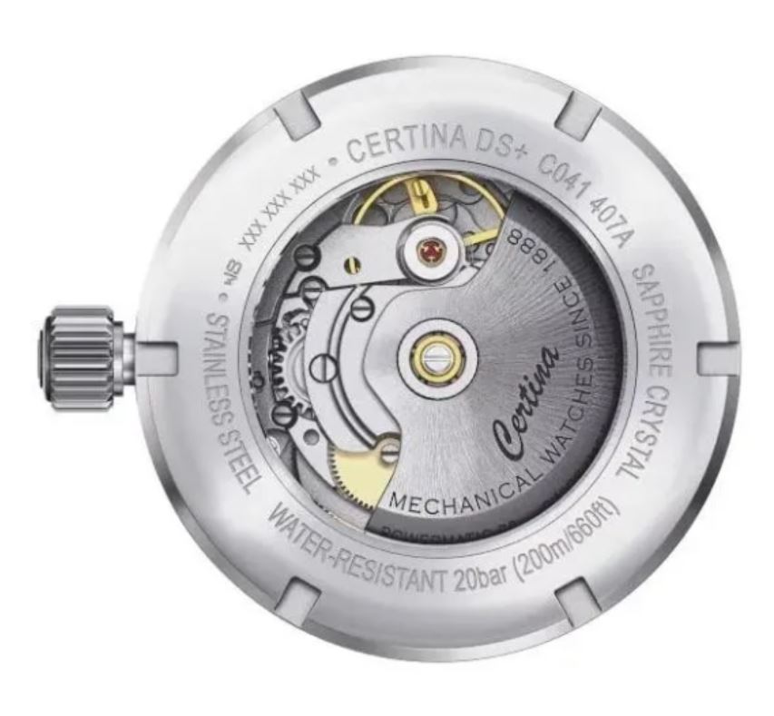 Мужские механический с автоподзаводом часы Certina DS+ C041.407.19.031.91 белый  — Изображение 2