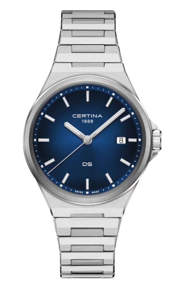 Унисекс часы Certina DS 7 C043.410.11.041.00, механизм кварцевый, циферблат синий, браслет нержавеющая сталь — Изображение 1