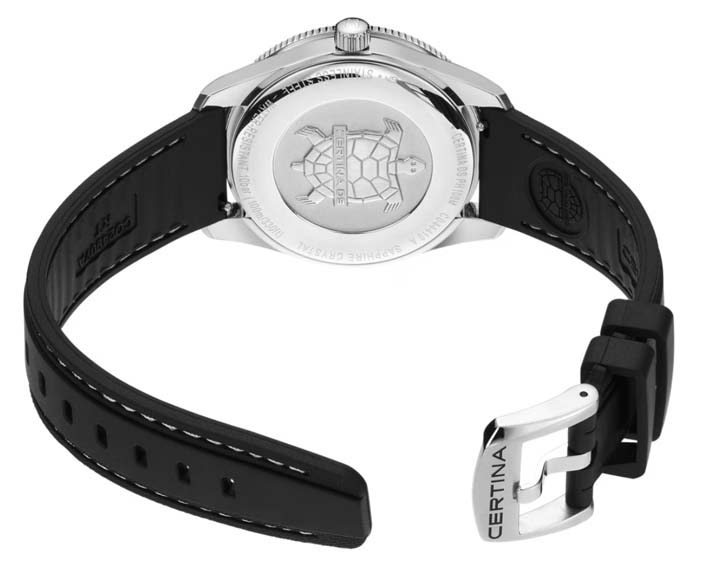 Мужские часы Certina DS PH100M C044.410.17.050.00, механизм кварцевый, циферблат черный, браслет каучук — Изображение 4