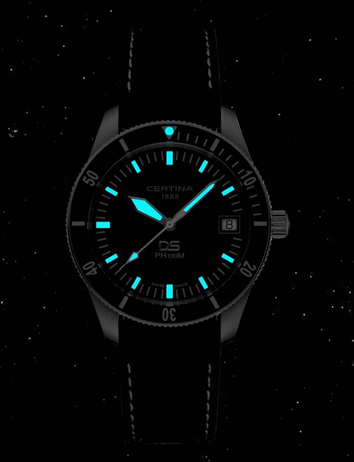 Мужские часы Certina DS PH100M C044.410.17.050.00, механизм кварцевый, циферблат черный, браслет каучук — Изображение 5