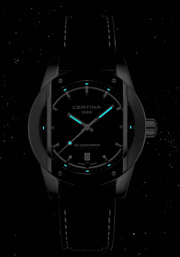 Мужские часы Certina DS Cascadeur C046.410.27.051.10, механизм кварцевый, циферблат черный, браслет каучук — Изображение 2