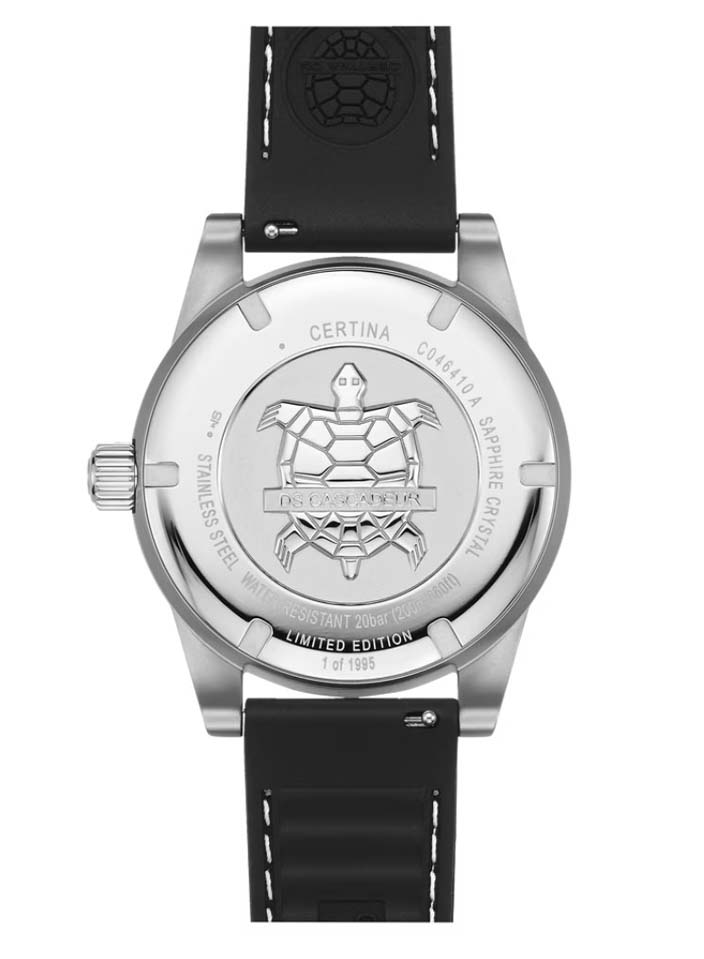 Мужские часы Certina DS Cascadeur C046.410.27.051.10, механизм кварцевый, циферблат черный, браслет каучук — Изображение 3