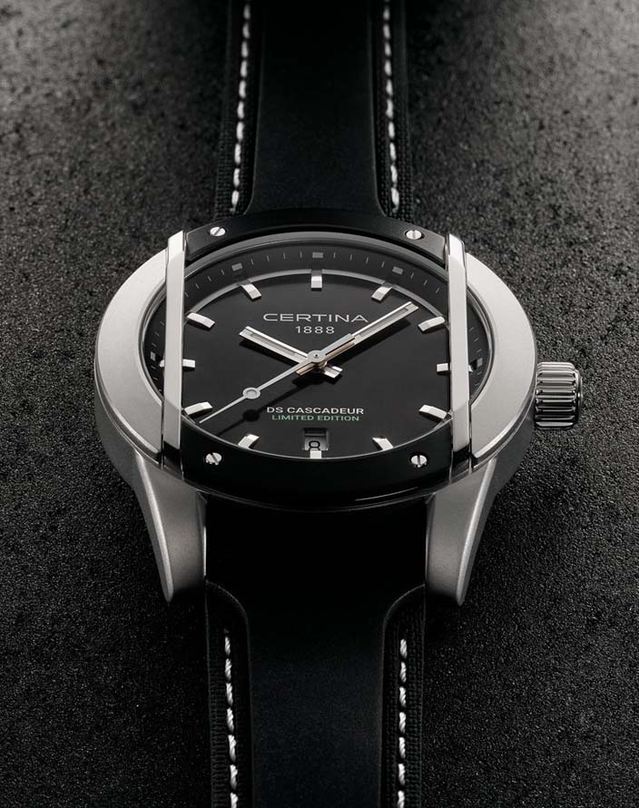 Мужские часы Certina DS Cascadeur C046.410.27.051.10, механизм кварцевый, циферблат черный, браслет каучук — Изображение 6
